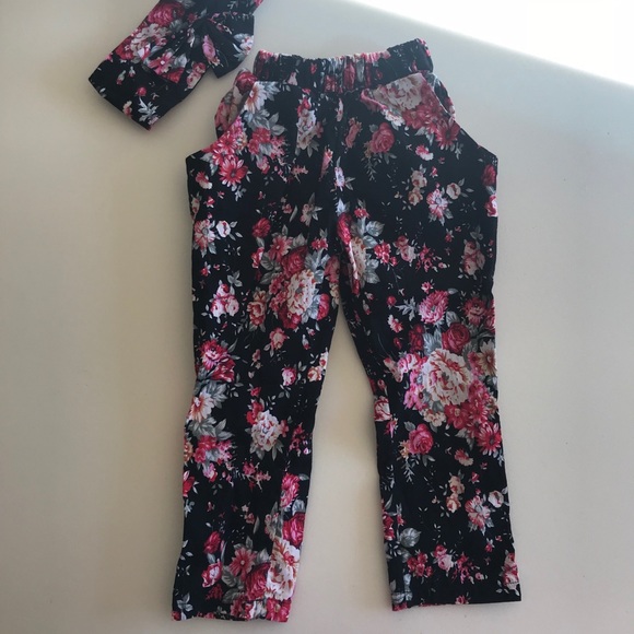 Other - Floral Pant and Headband Toddler Girl Set